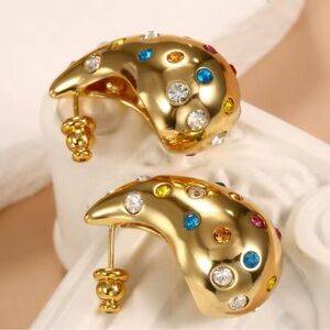 Zara TearDrop Multicolor Crystal Earrings